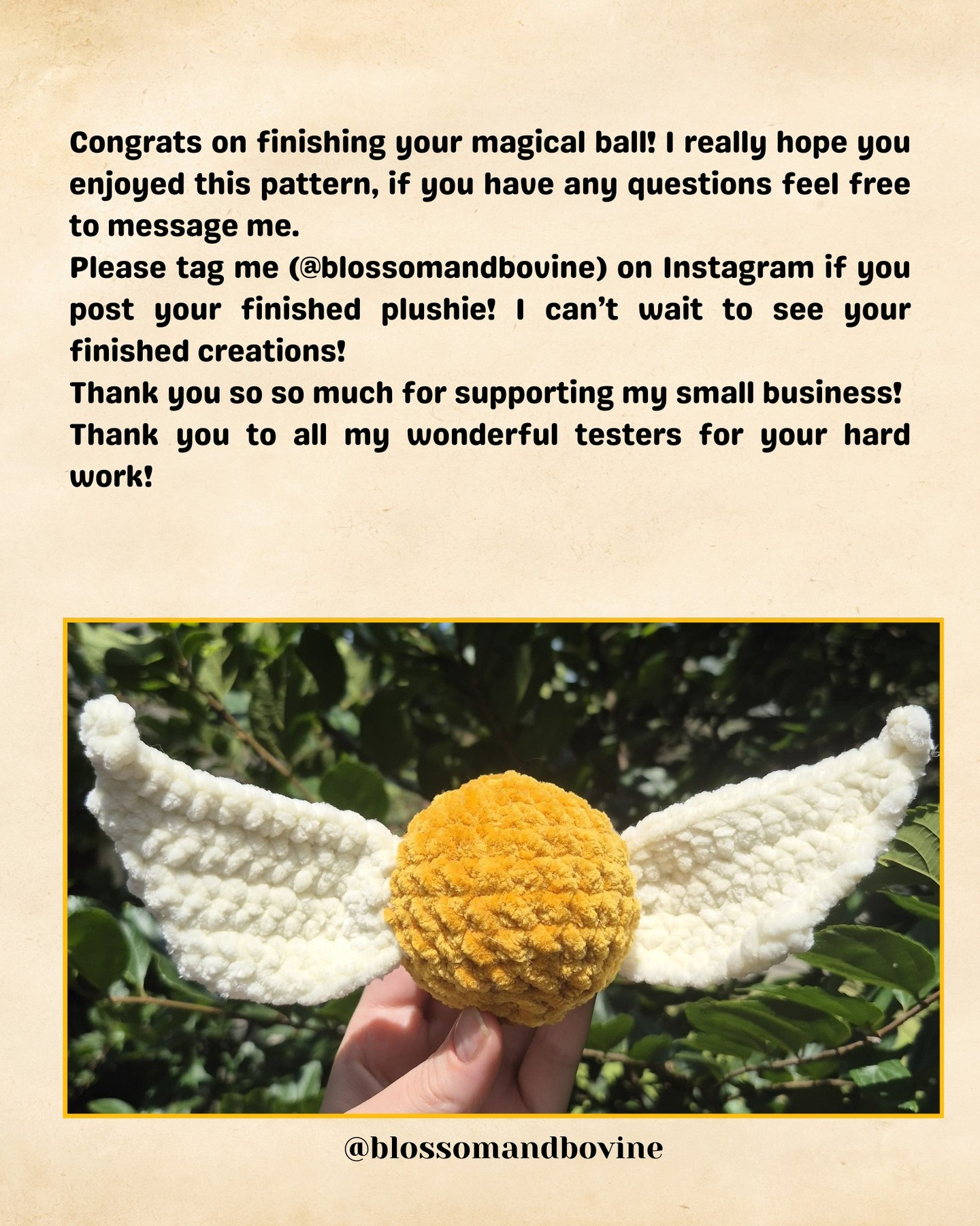 Mini Magical Golden Snitch Crochet Pattern