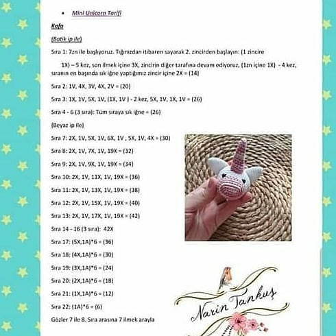 Mini Unicorn Amigurumi Tarifi