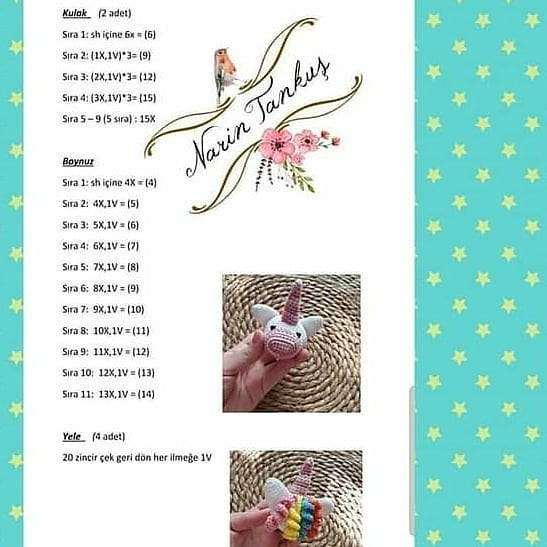 Mini Unicorn Amigurumi Tarifi