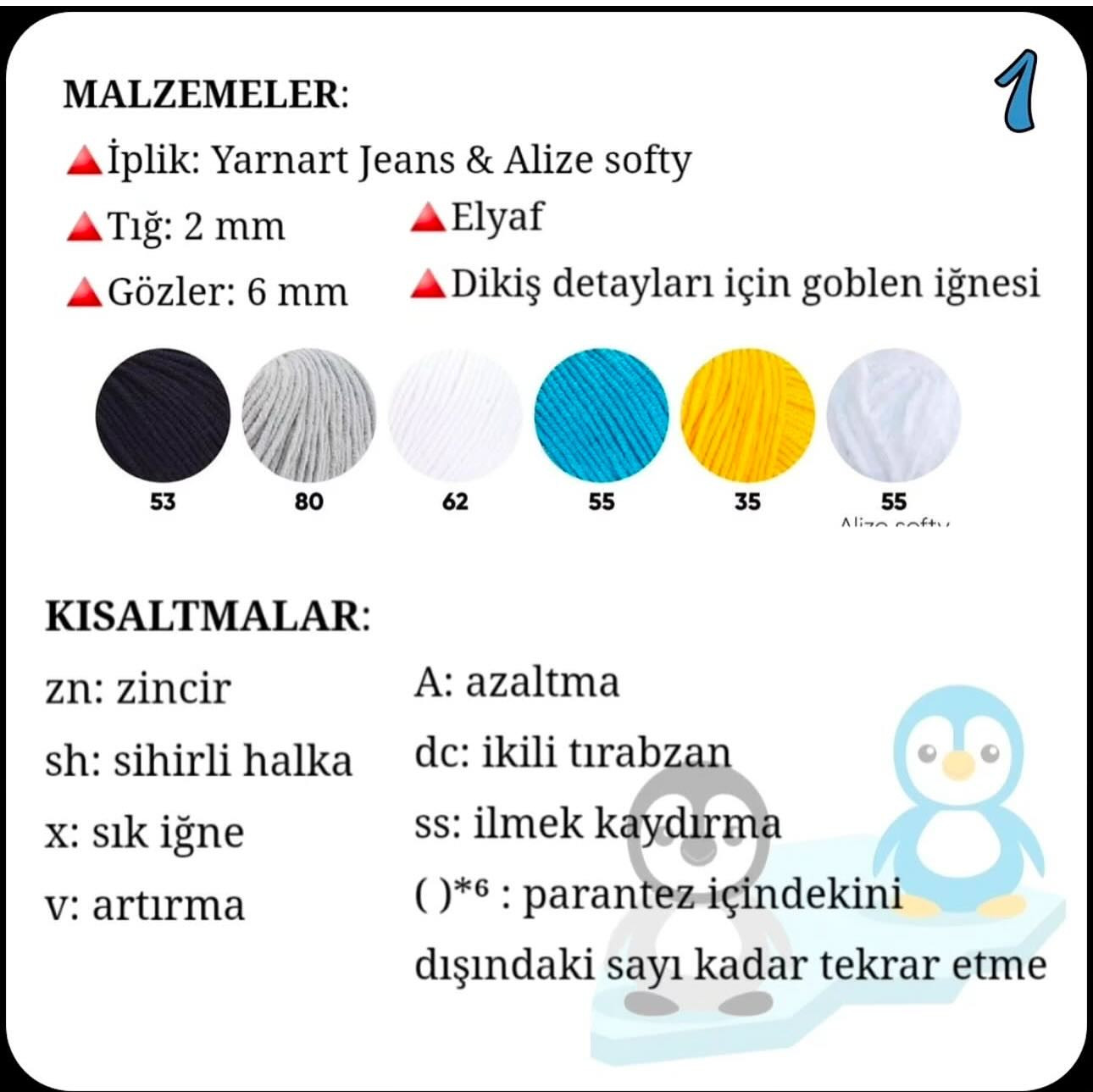 MİNİK PENGUEN AMİGURUMİ TARİFİ