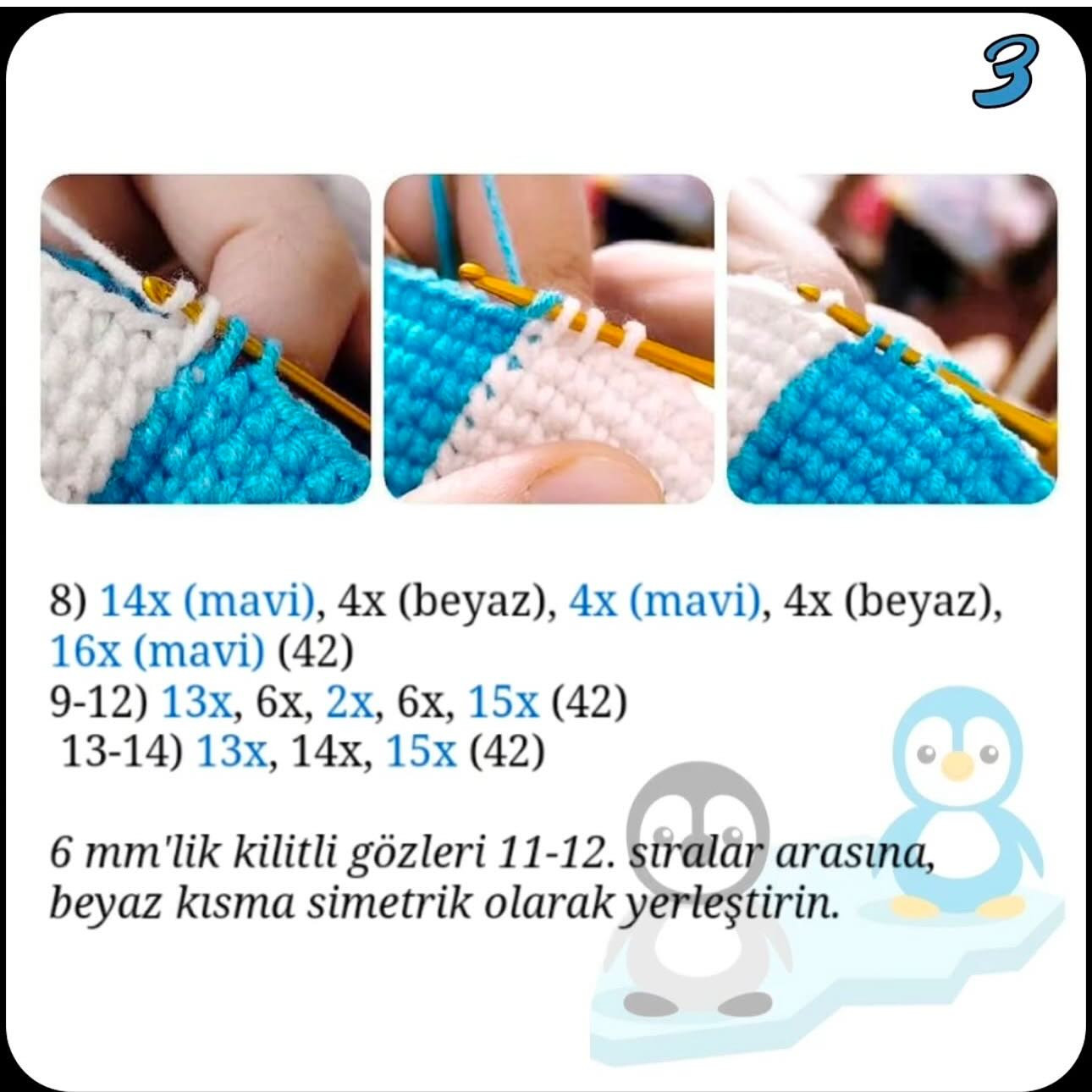 MİNİK PENGUEN AMİGURUMİ TARİFİ
