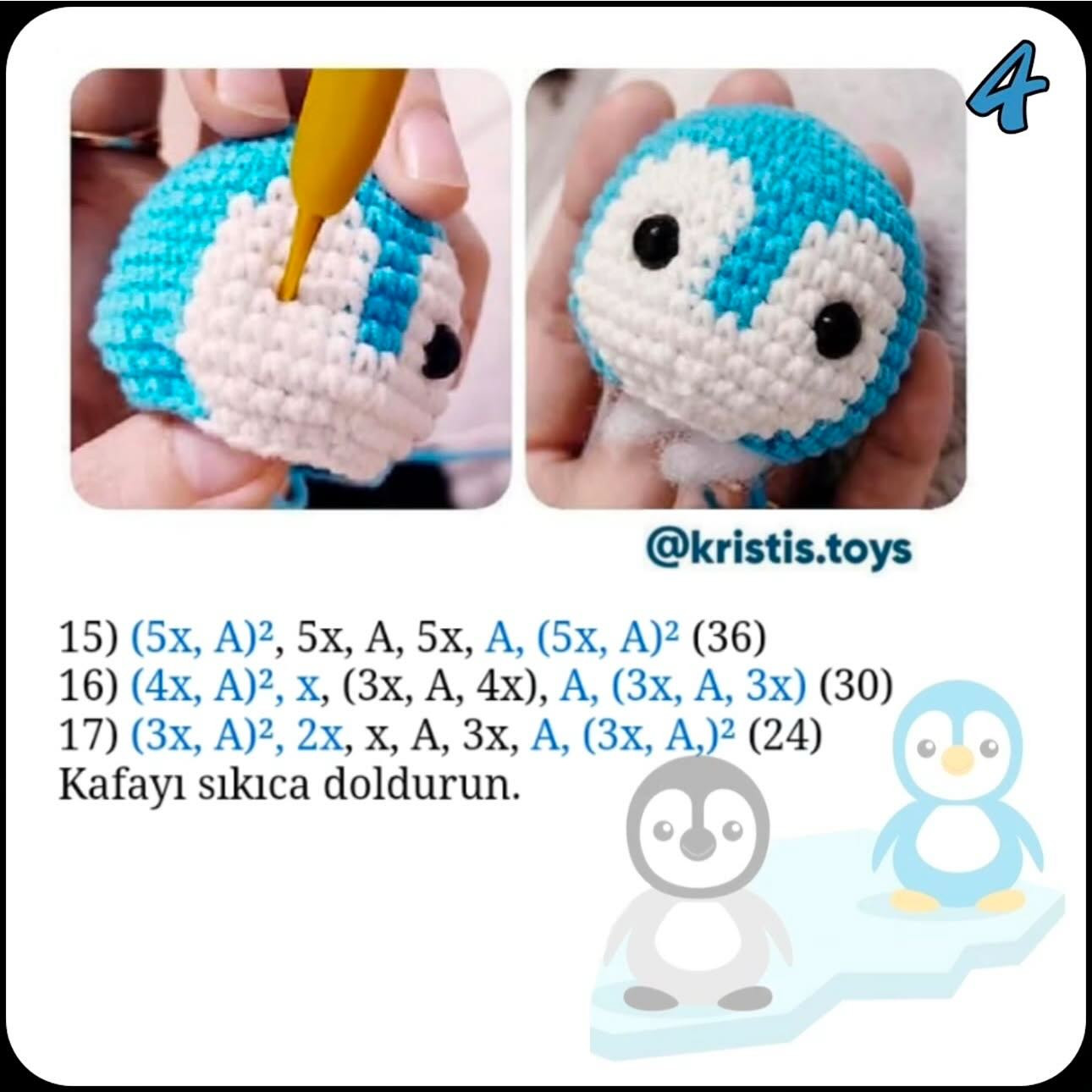 MİNİK PENGUEN AMİGURUMİ TARİFİ
