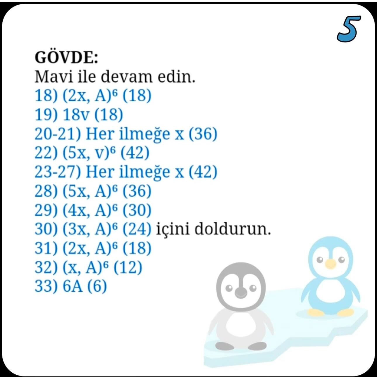 MİNİK PENGUEN AMİGURUMİ TARİFİ