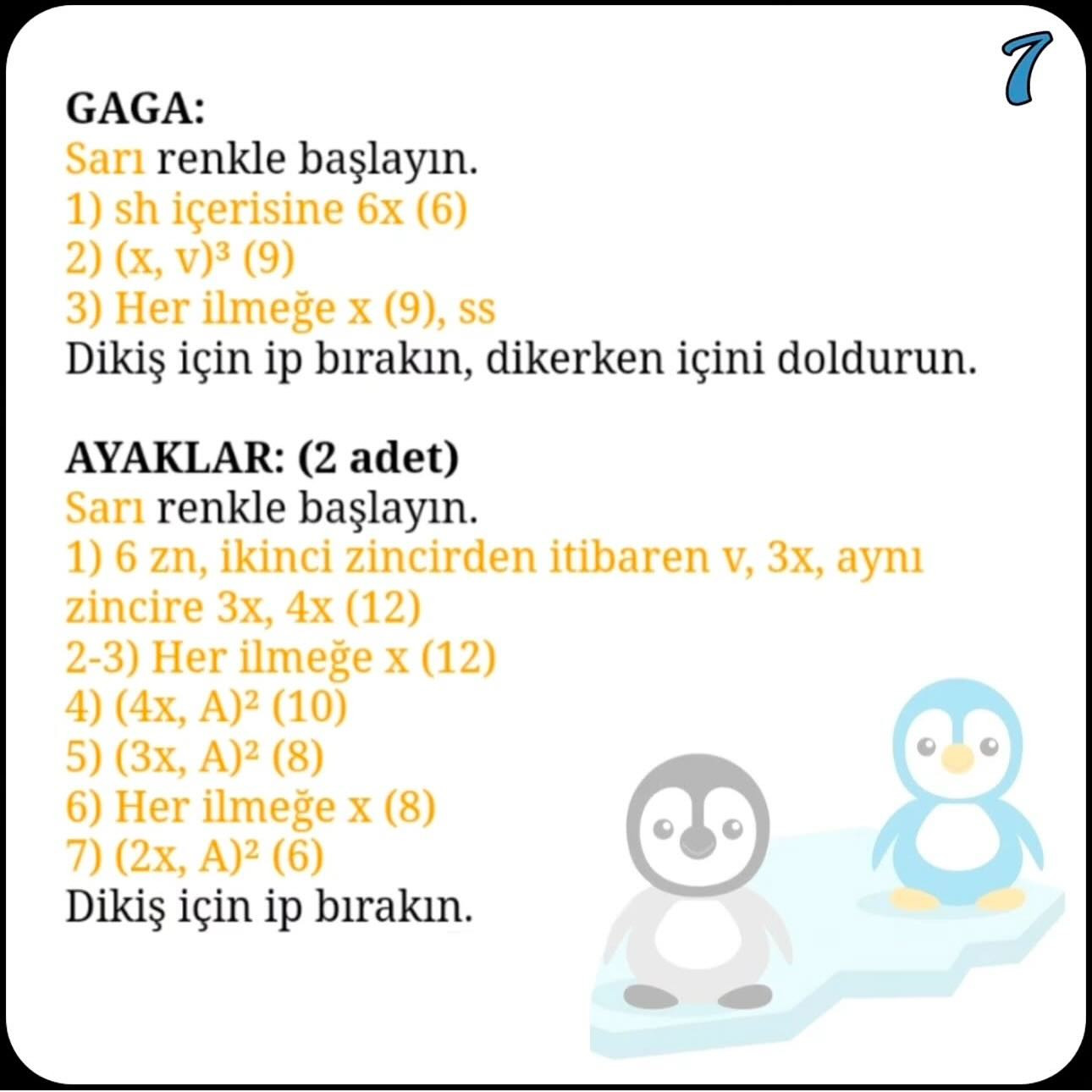 MİNİK PENGUEN AMİGURUMİ TARİFİ