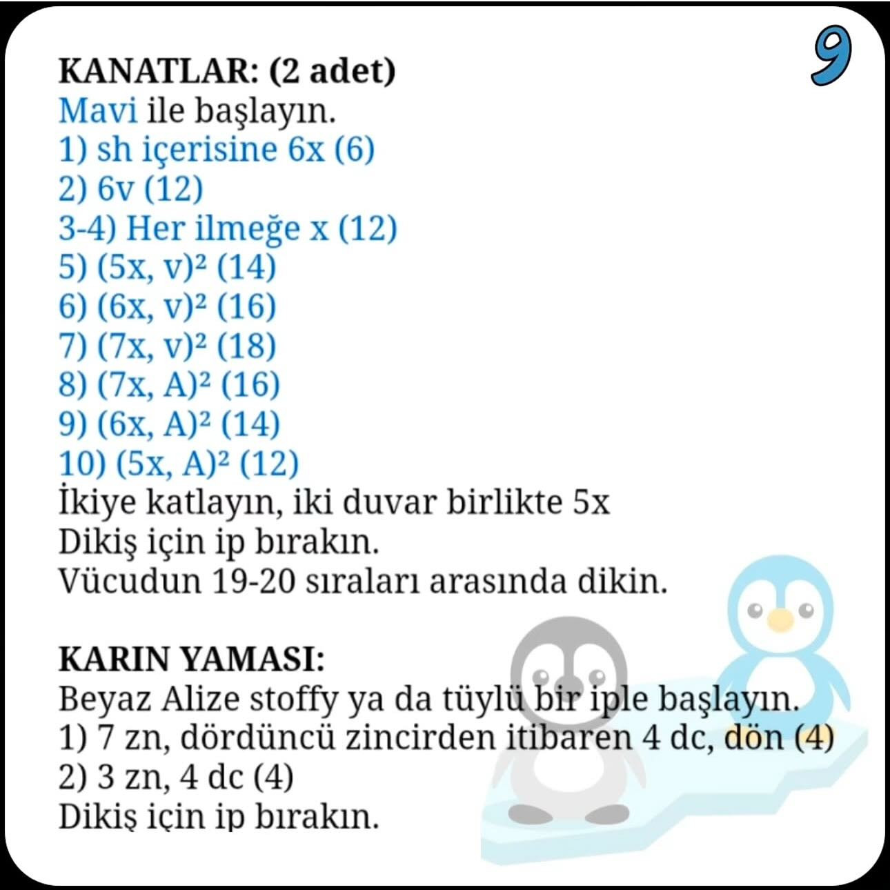 MİNİK PENGUEN AMİGURUMİ TARİFİ