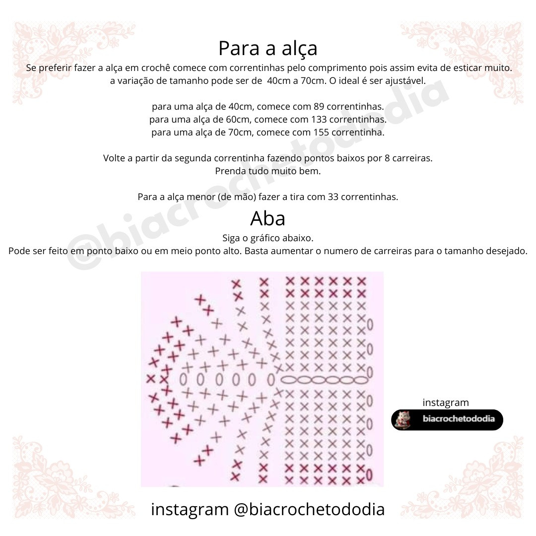 Mochila Hello Kitty em crochê: Gráfico em 3 tamanhos