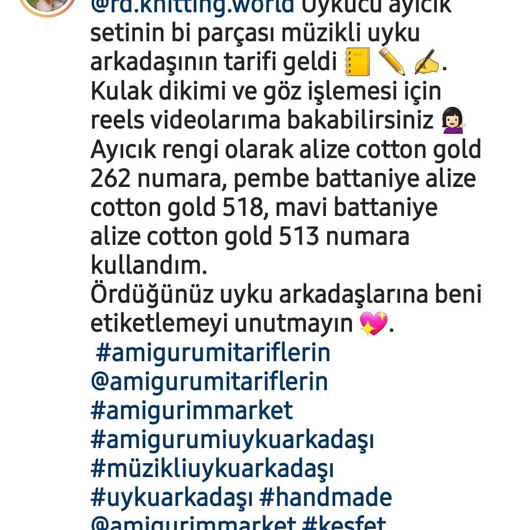 Müzikli Uyku Arkadaşı Amigurumi Örnekleri