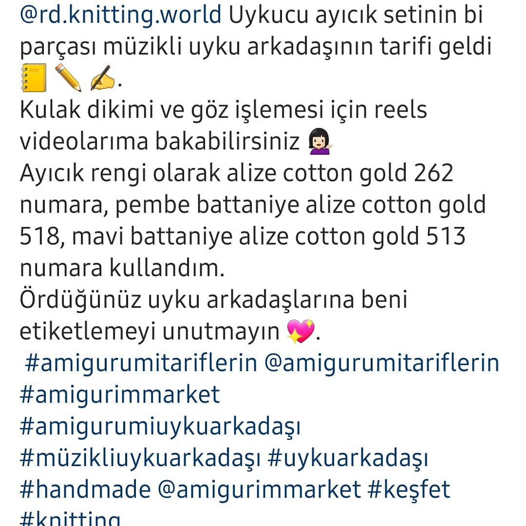 Müzikli Uyku Arkadaşı Amigurumi Örnekleri