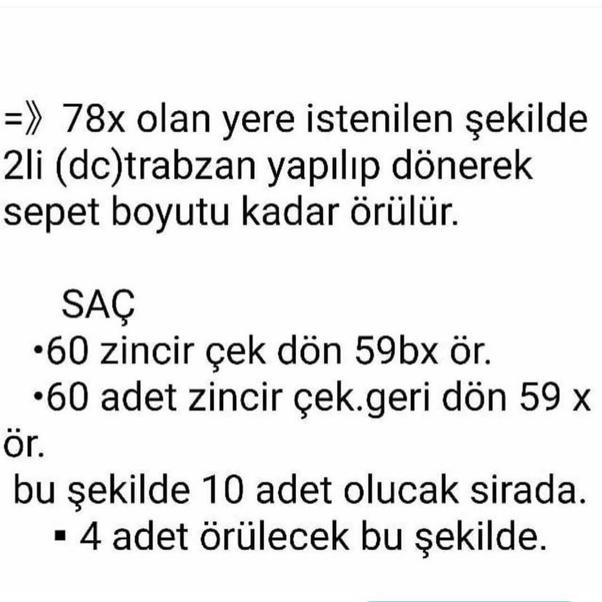 Naz Bebek Sepeti Tığ İşi Şeması