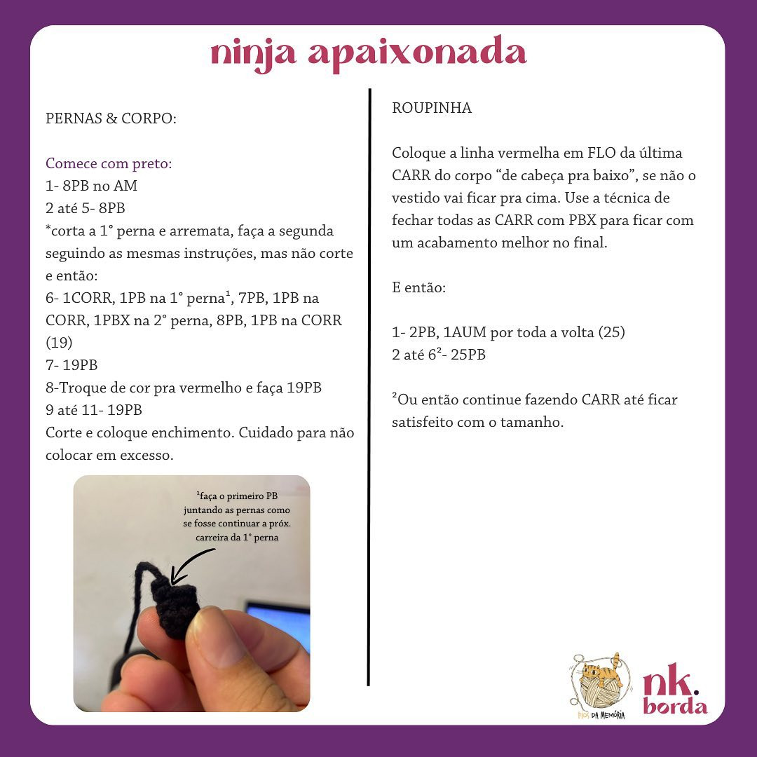 Ninja apaixonada: Grátis receita de amigurumi