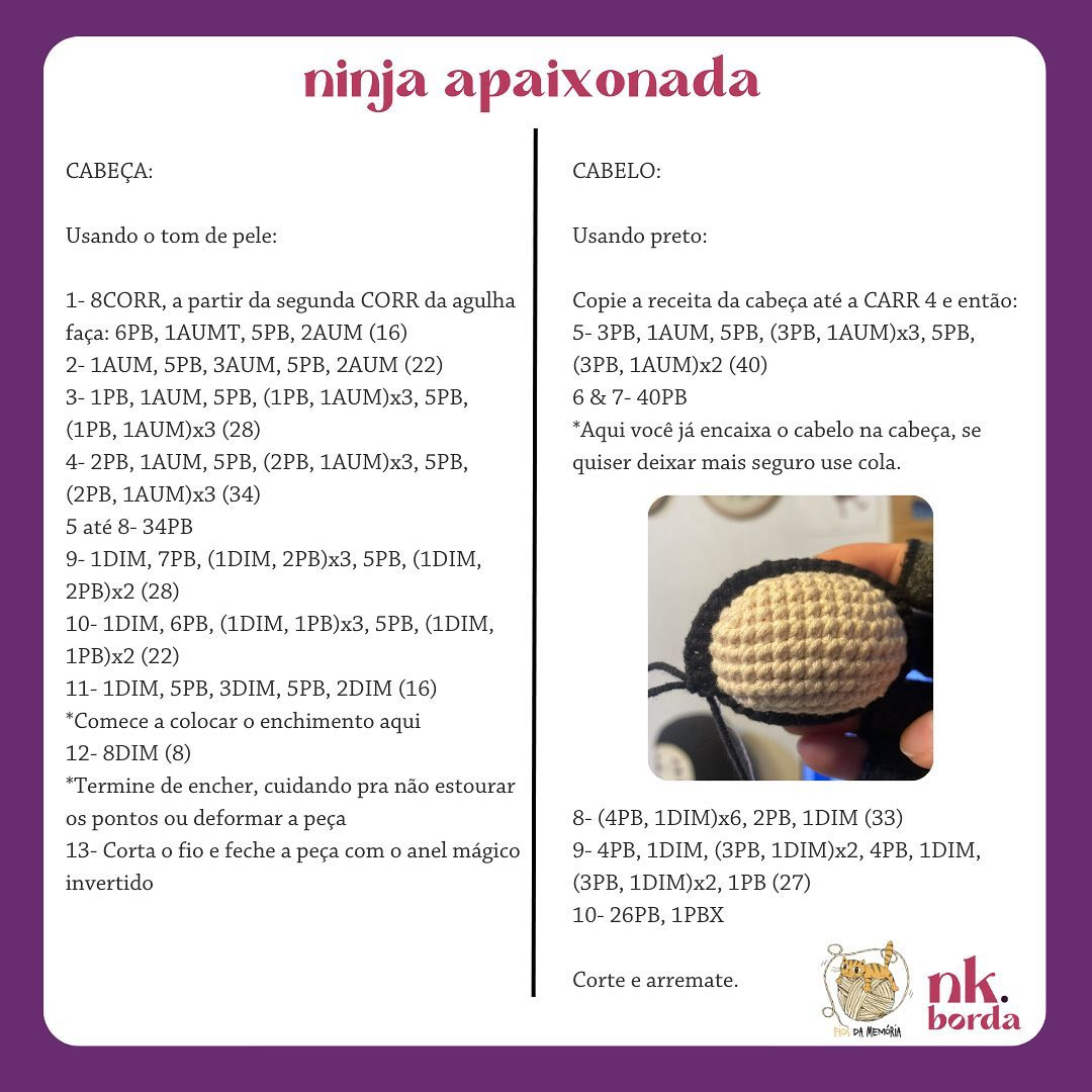 Ninja apaixonada: Grátis receita de amigurumi