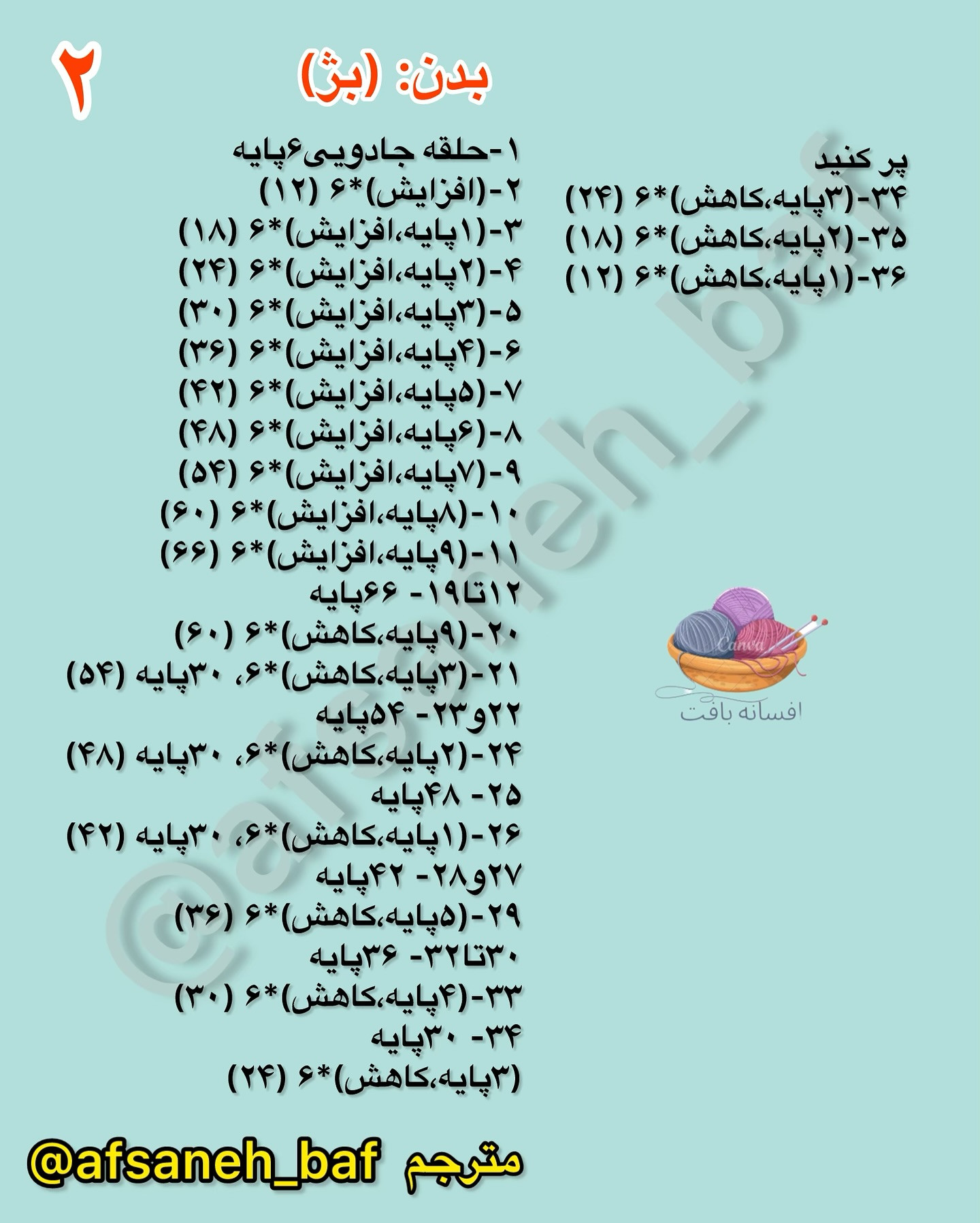 نمودار بافتنی عروسک خرس بامزه