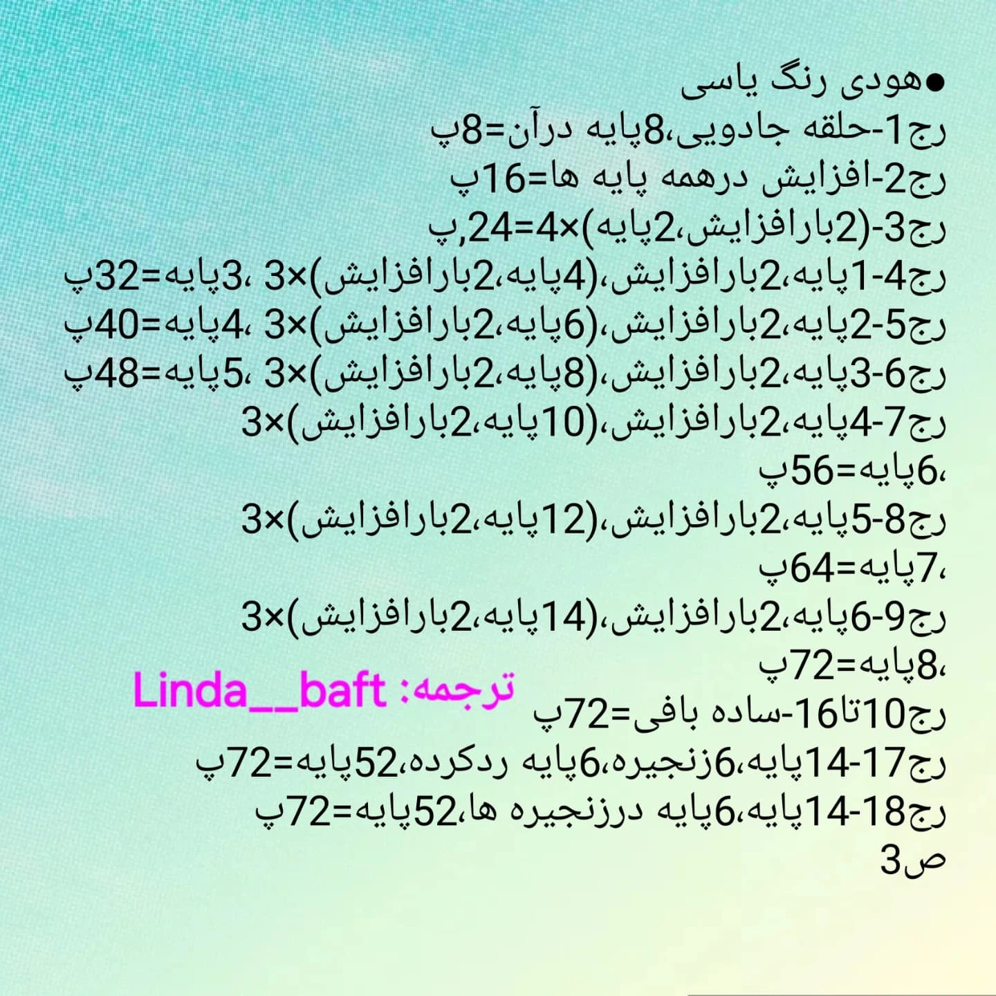 نمودار بافتنی عروسک کوچولو