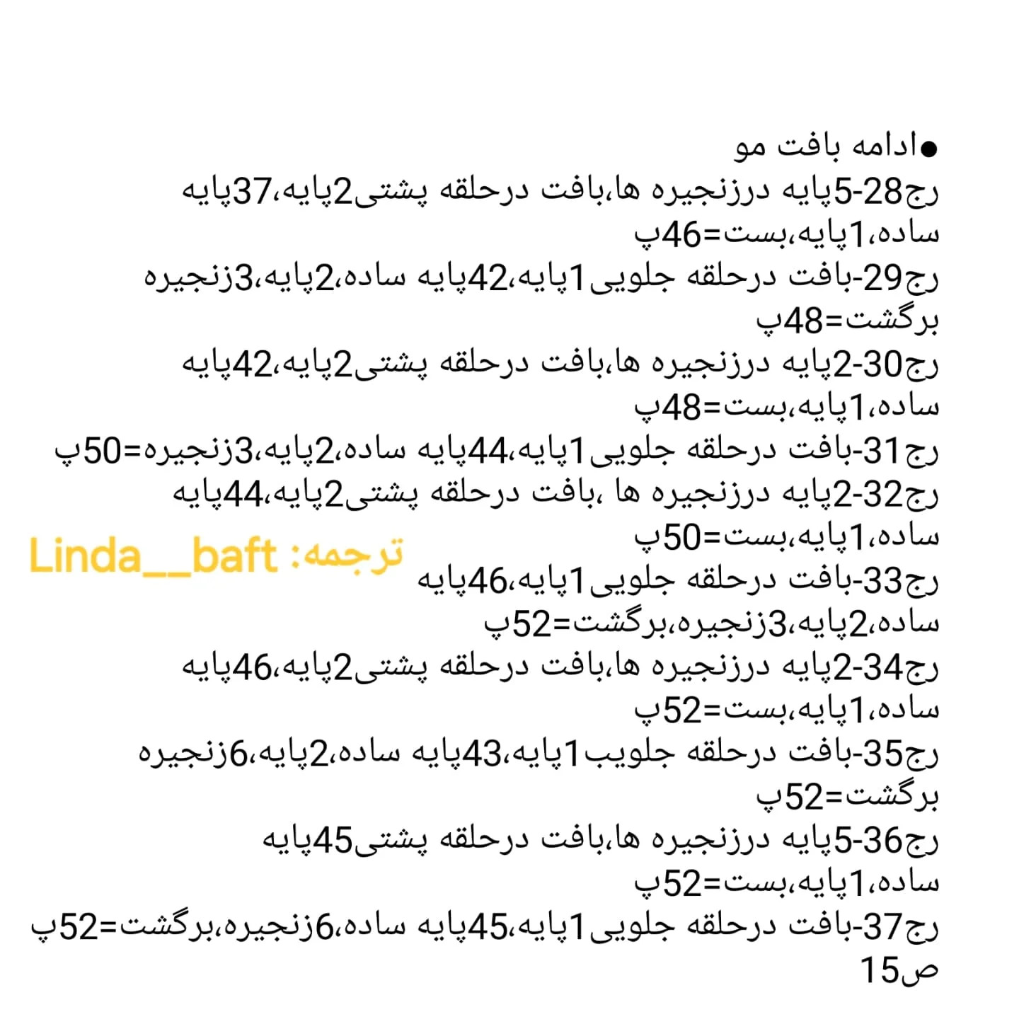 نمودار بافتنی رایگان شخصیت غمگین
