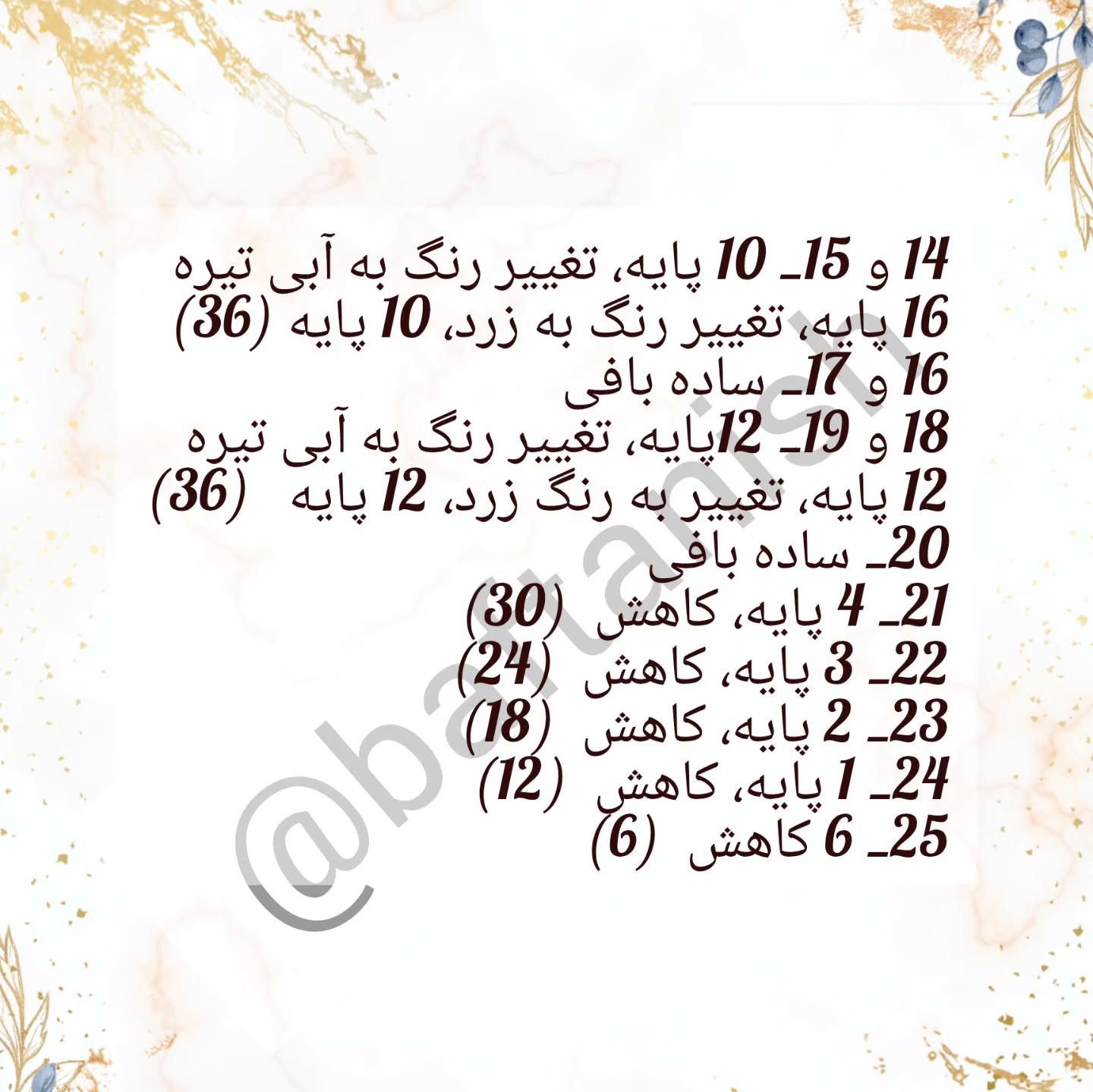 نمودار قلاب بافی ماهی های کوچک زیبا