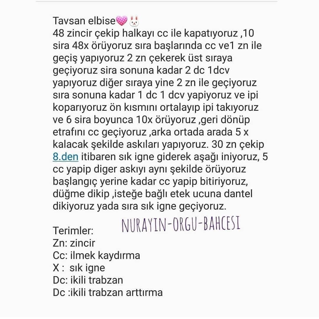 Nuravın Örgü Bahçesi: Sevimli Tavşan Kız Örgü Şeması