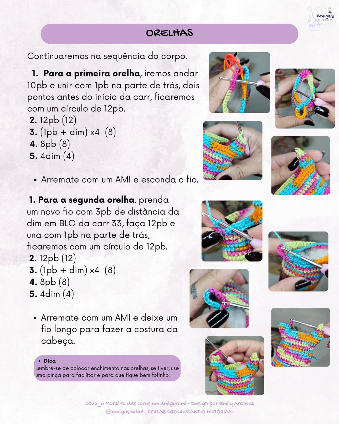 O Monstro das Cores: Gráfico de Amigurumi Grátis