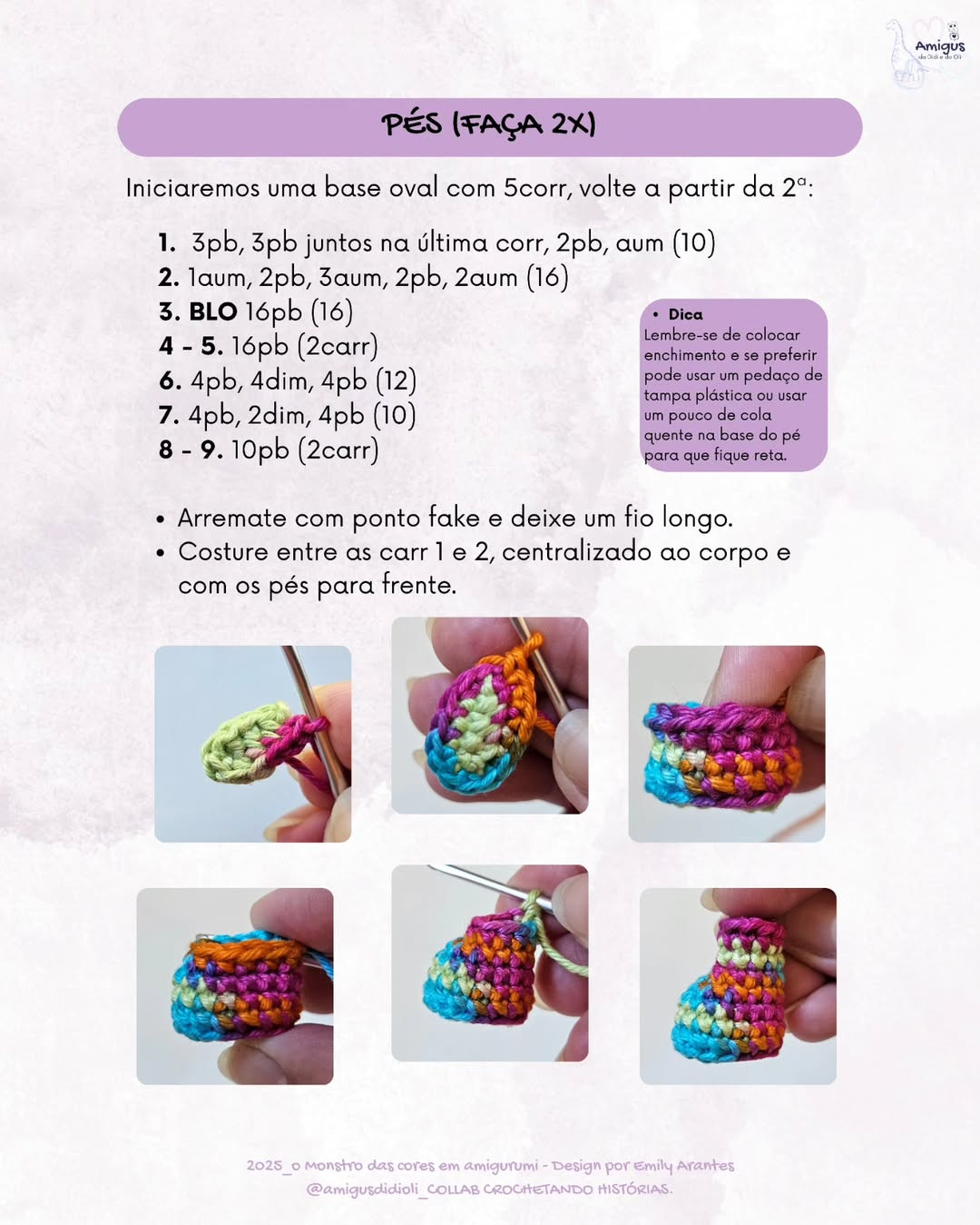 O Monstro das Cores: Gráfico de Amigurumi Grátis
