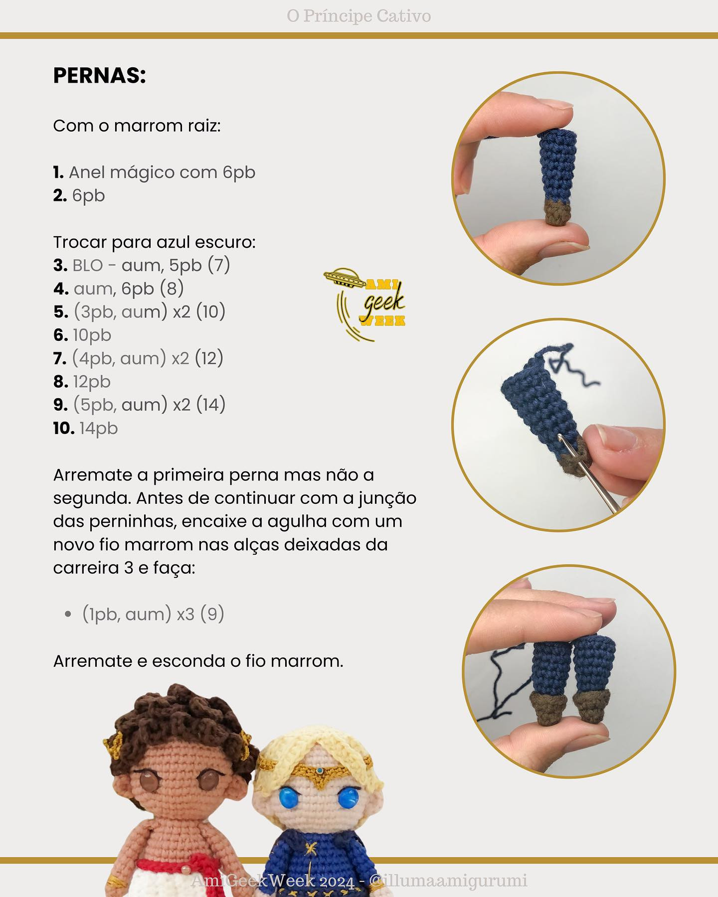 O Príncipe Cativo: Gráfico de Amigurumi Grátis de Damen e Laurent