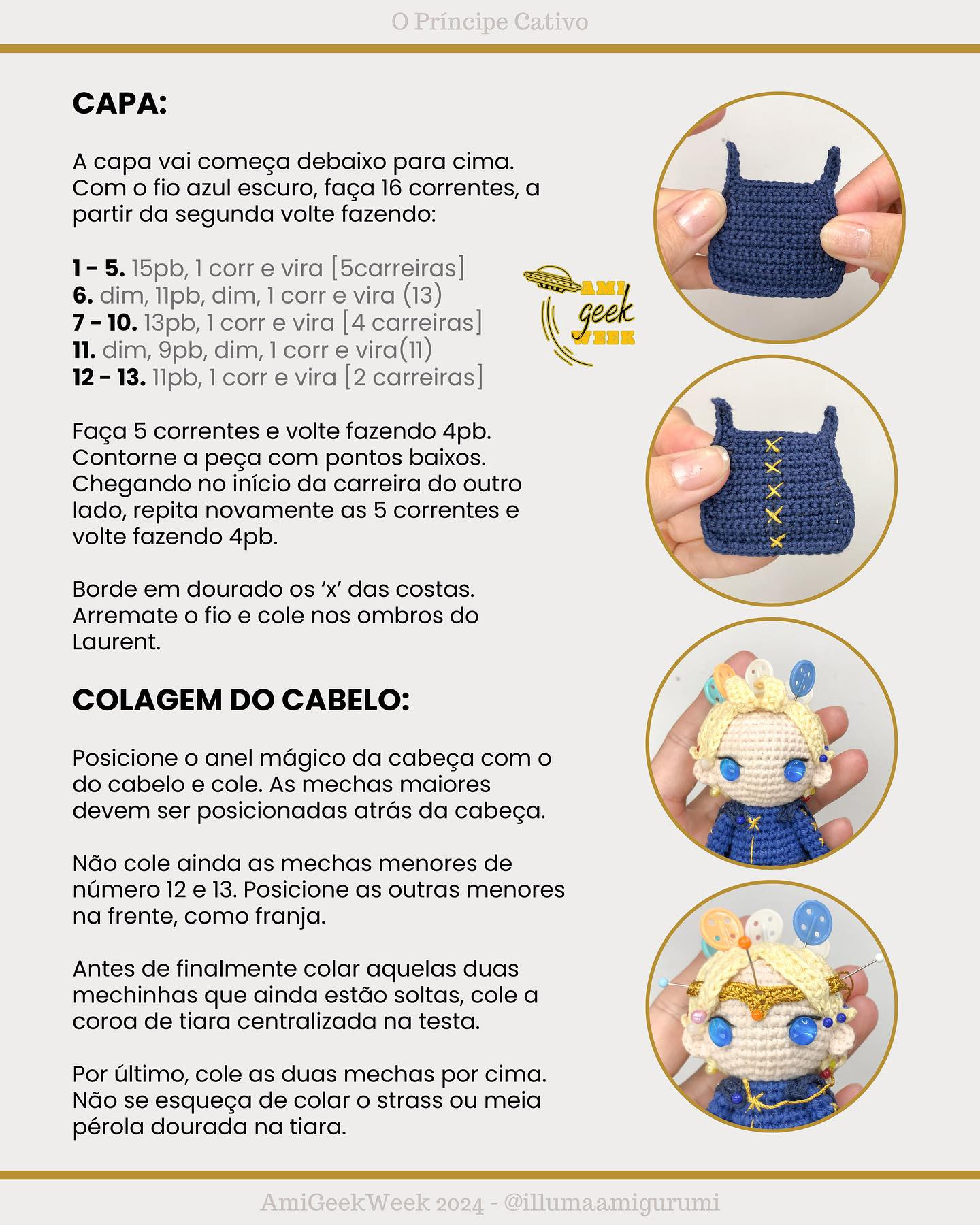 O Príncipe Cativo: Gráfico de Amigurumi Grátis de Damen e Laurent