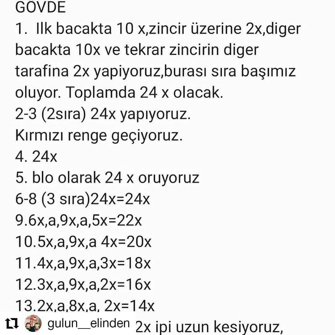 Örgü Bebek Anahtarlık Şeması