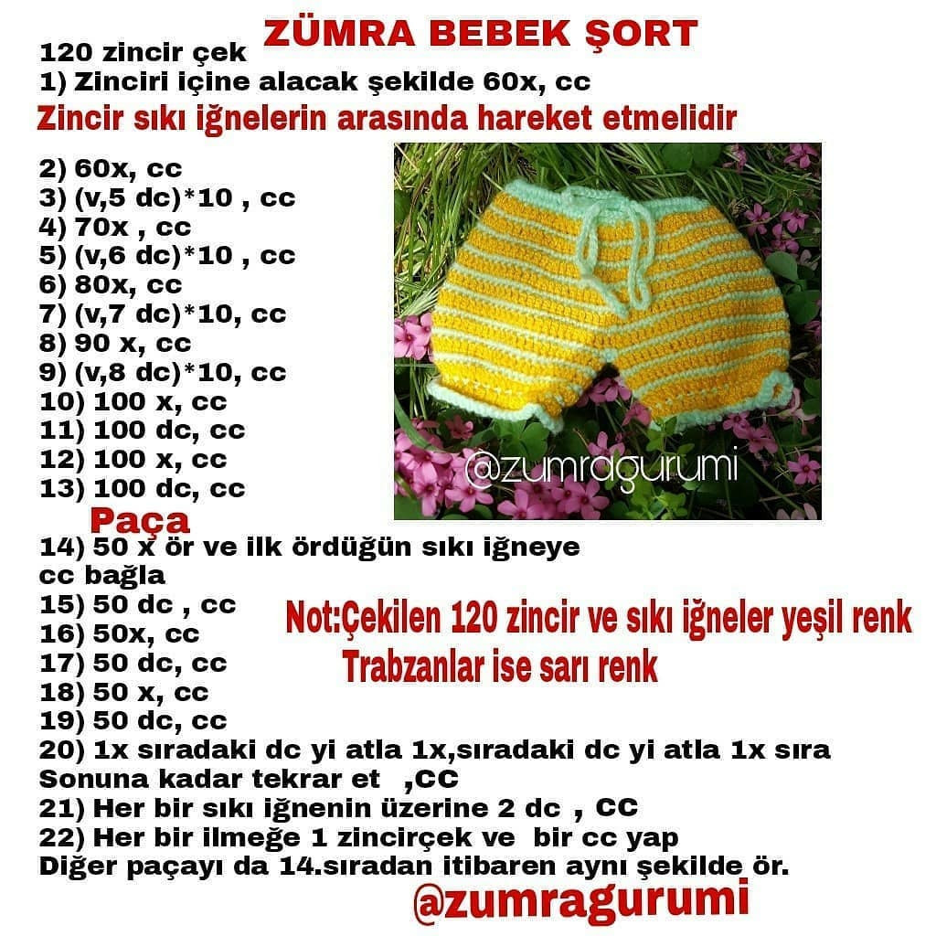 Örgü Bebek Kıyafeti Şeması