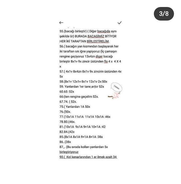 Örgü Bebek Şeması: Mor Elbiseli Minik Prenses