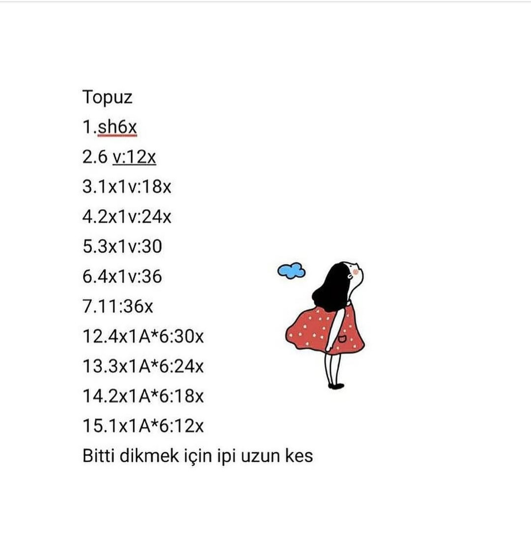 Örgü Bebek Şeması: Mor Elbiseli Minik Prenses