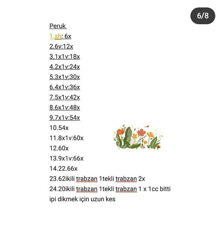 Örgü Bebek Şeması: Mor Elbiseli Minik Prenses