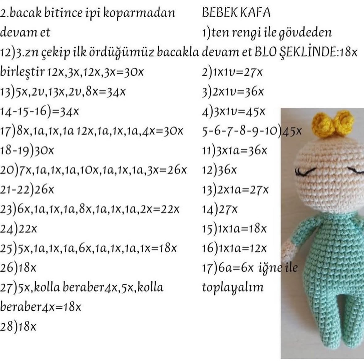 Örgü Bebek Şeması: Sevimli Bebek Yapımı
