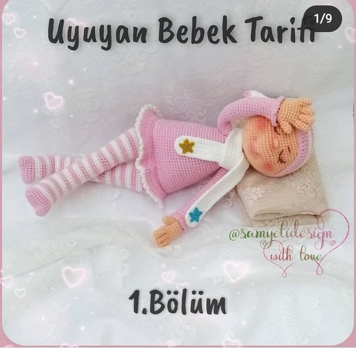 Örgü Bebek Şeması: Uykucu Kız