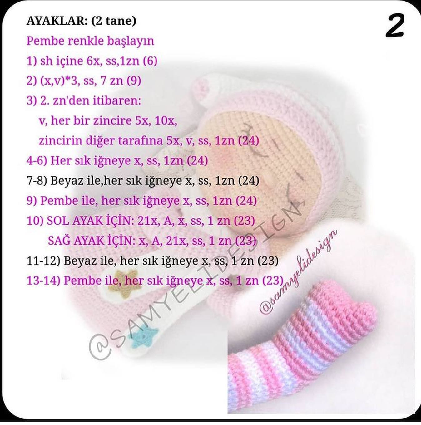 Örgü Bebek Şeması: Uykucu Kız