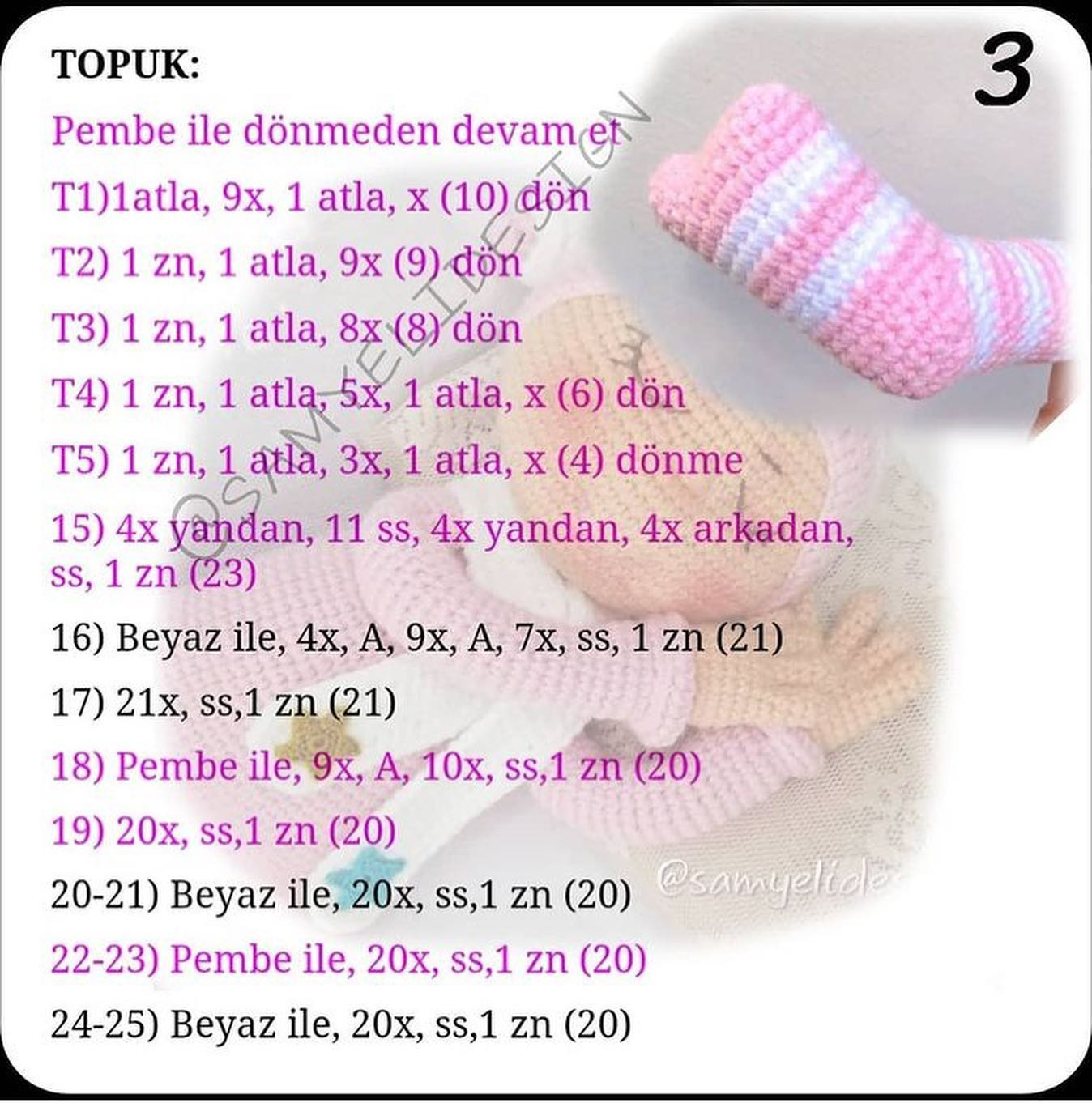 Örgü Bebek Şeması: Uykucu Kız