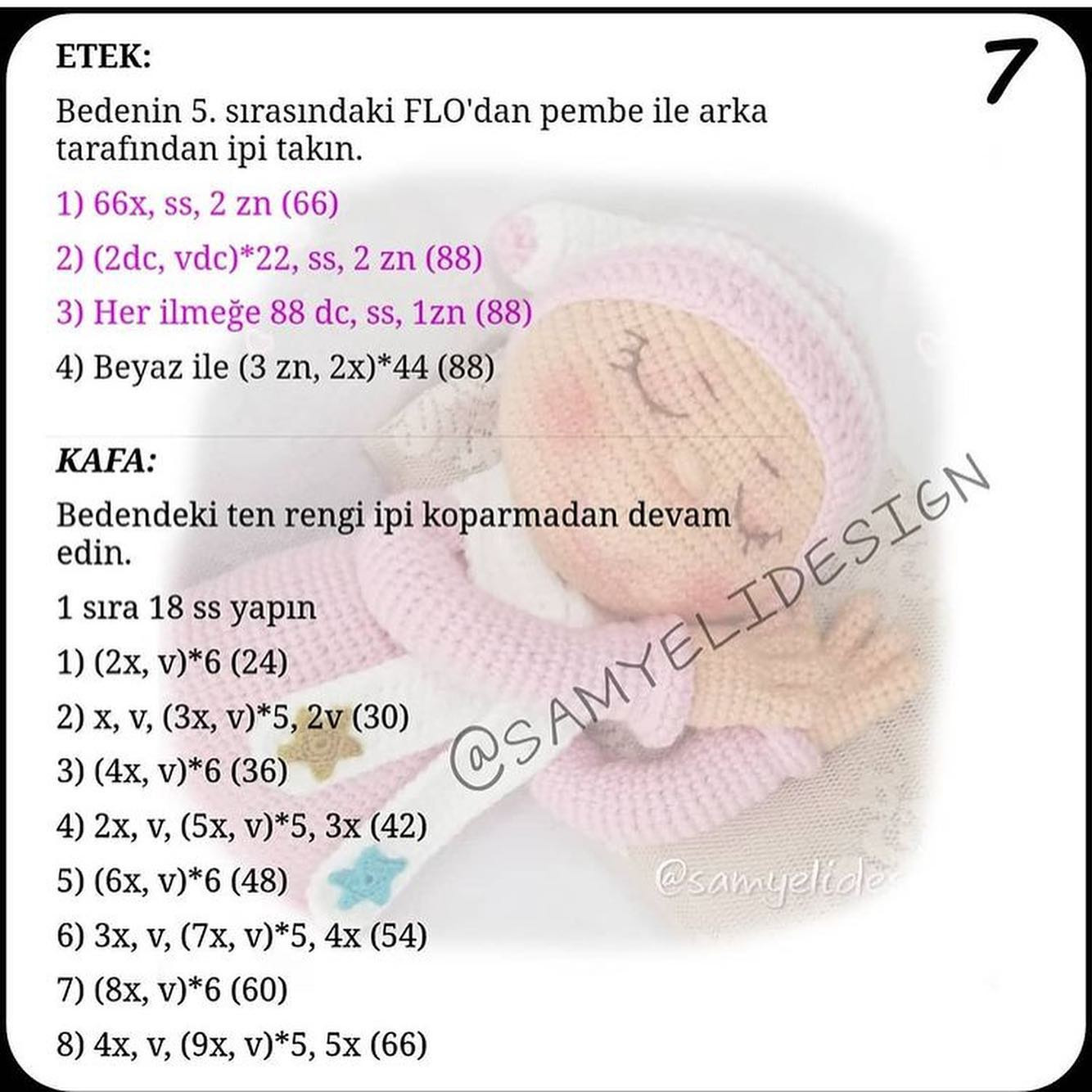 Örgü Bebek Şeması: Uykucu Kız