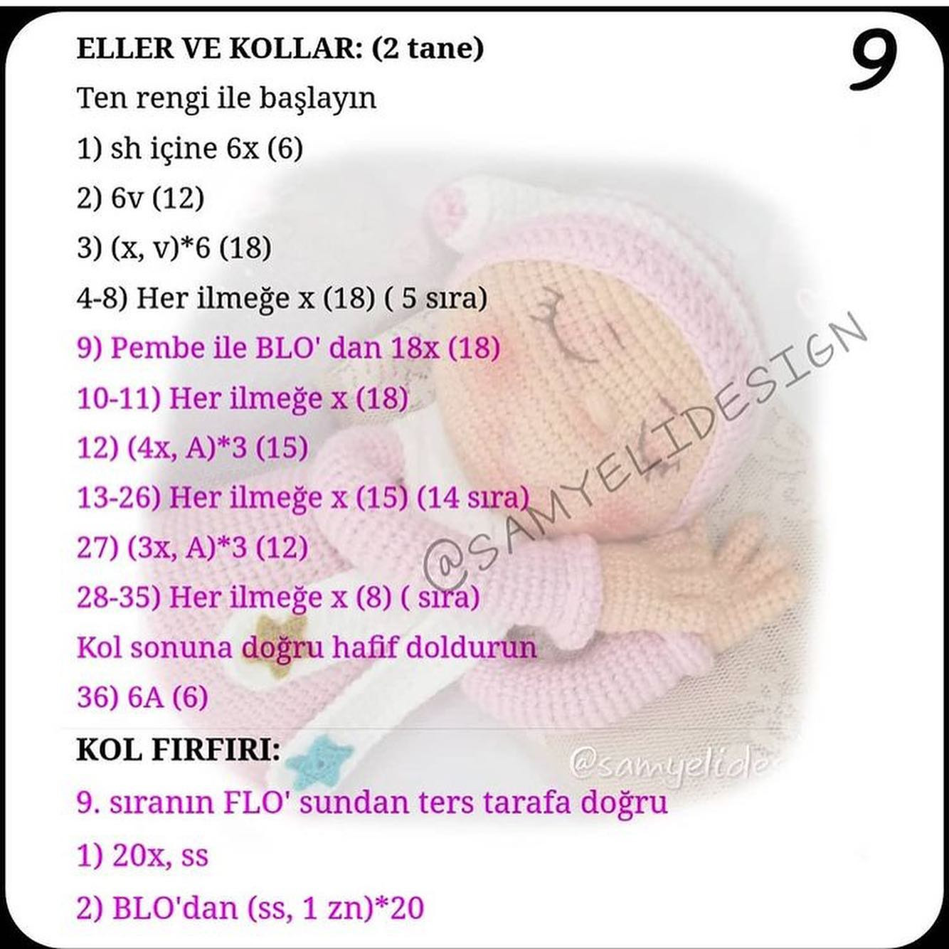 Örgü Bebek Şeması: Uykucu Kız