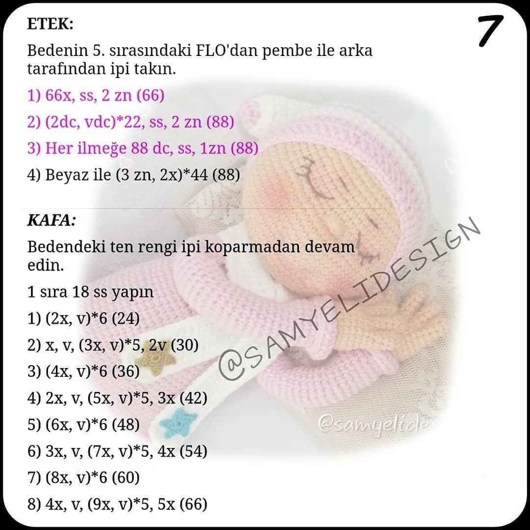 Örgü Bebek Şeması: Uykucu Kız
