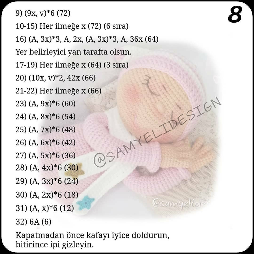 Örgü Bebek Şeması: Uykucu Kız