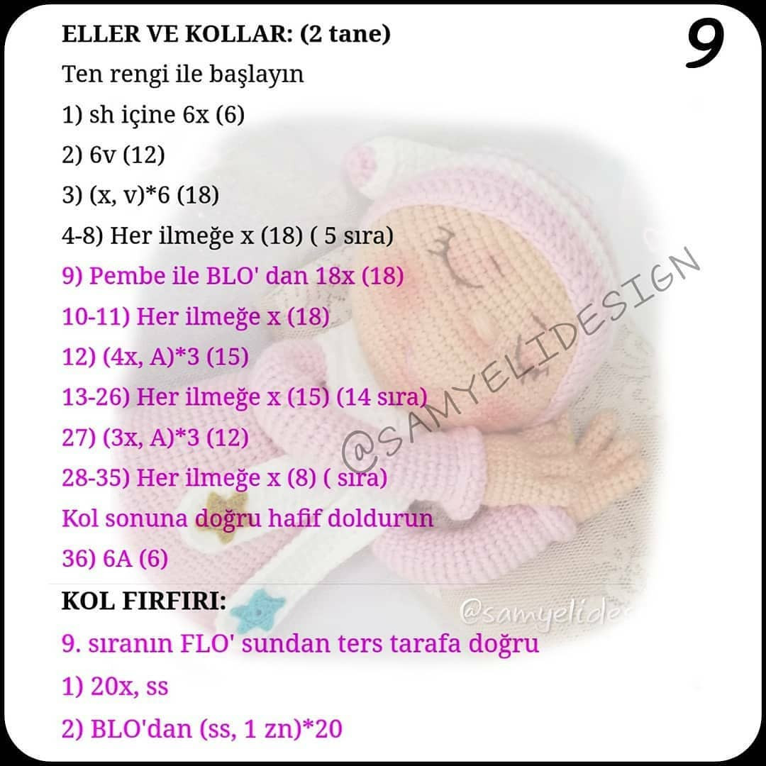 Örgü Bebek Şeması: Uykucu Kız