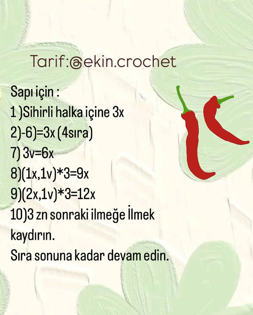 Örgü Biber: Sevimli Mini Tığ İşi Tarifi