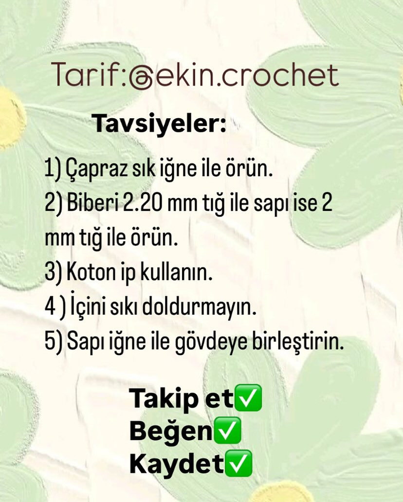 Örgü Biber: Sevimli Mini Tığ İşi Tarifi