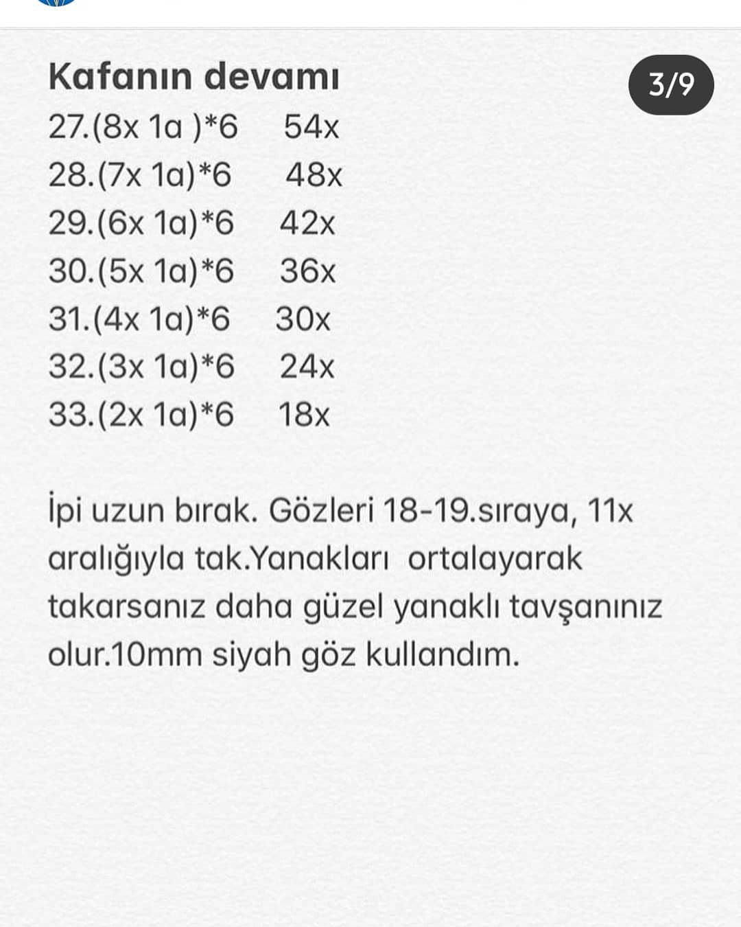 Örgü Tavşan Şeması: Sarı Elbiseli Sevimli Tavşan