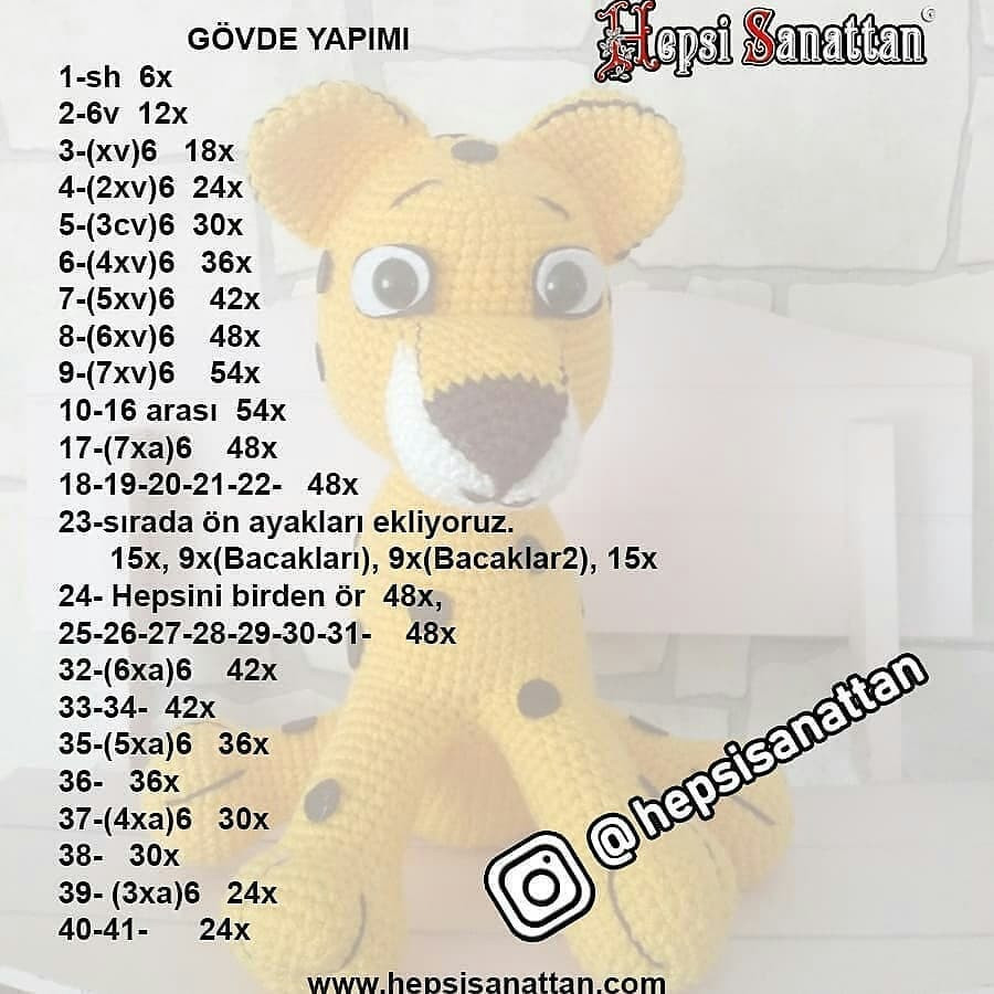 Örme Çita Bebek Şeması