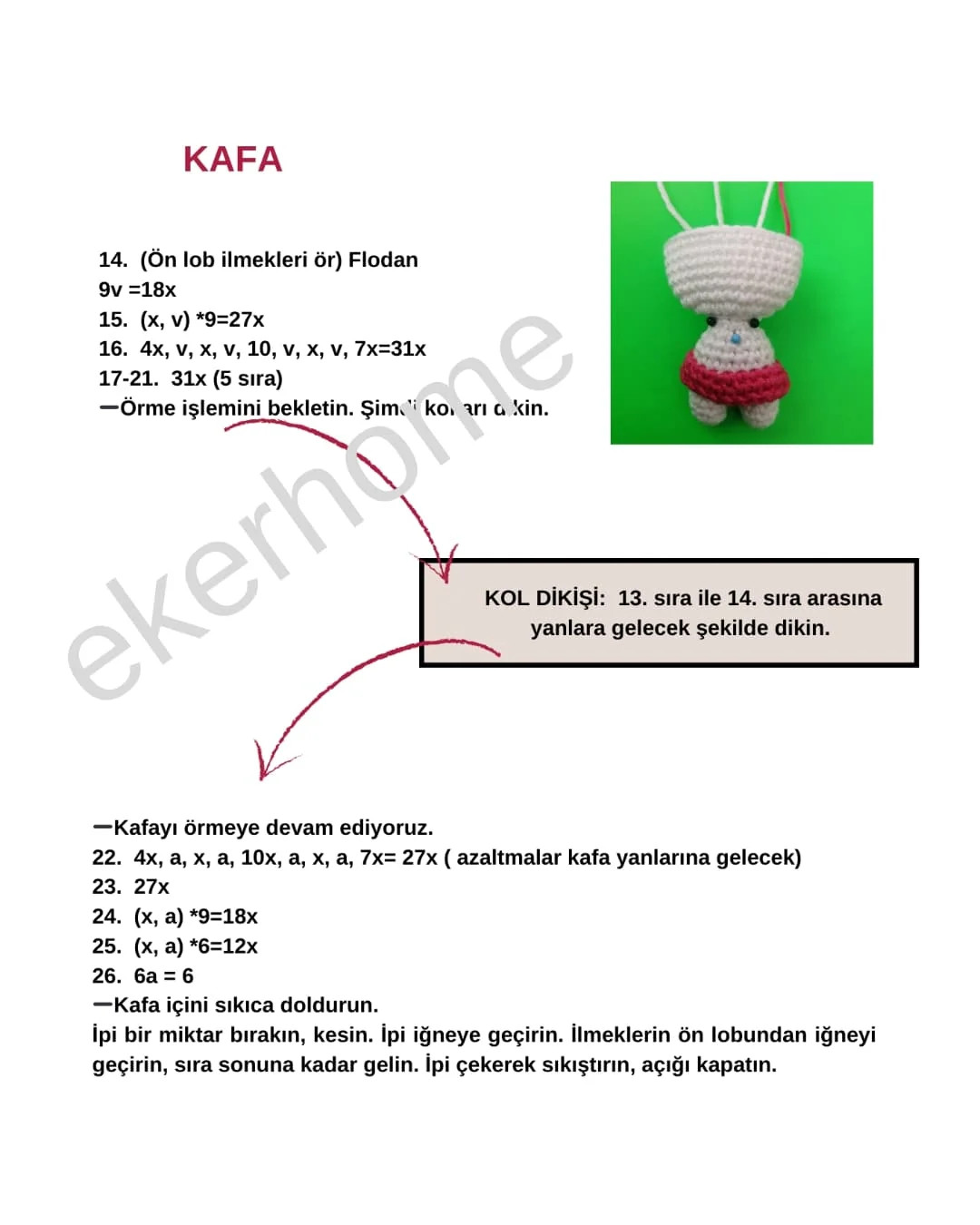 Örme Hello Kitty Amigurumi Tarifi
