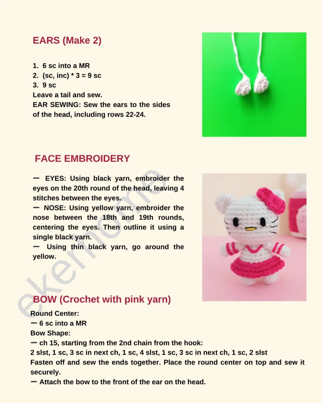 Örme Hello Kitty Amigurumi Tarifi