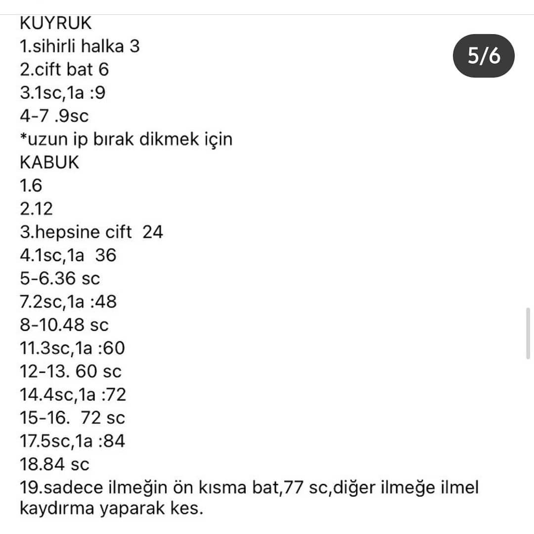 Örme Kaplumbağa Şeması