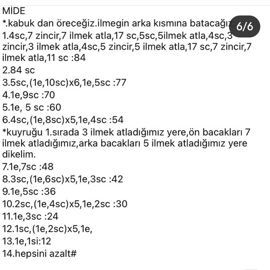 Örme Kaplumbağa Şeması
