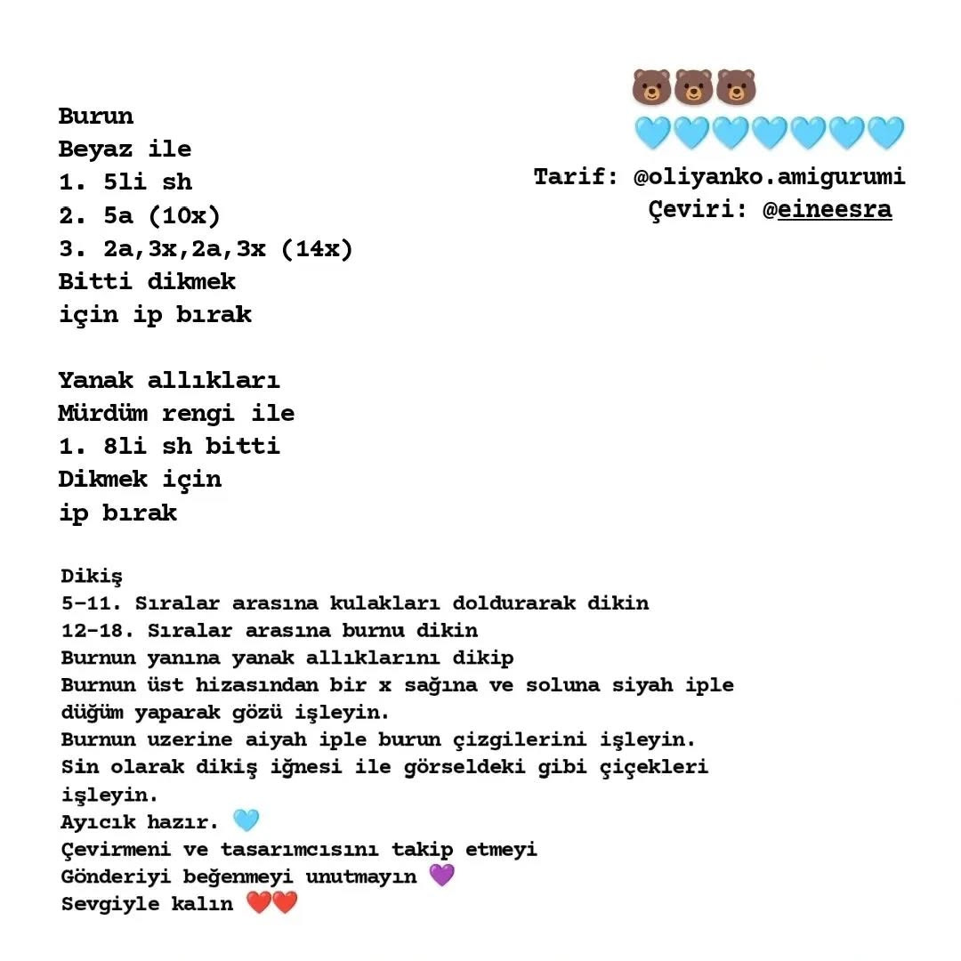 Örnek Şirin Amigurumi Desenleri