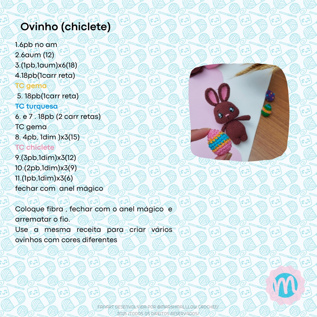 Ovinho de Páscoa em crochê: gráfico gratuito!