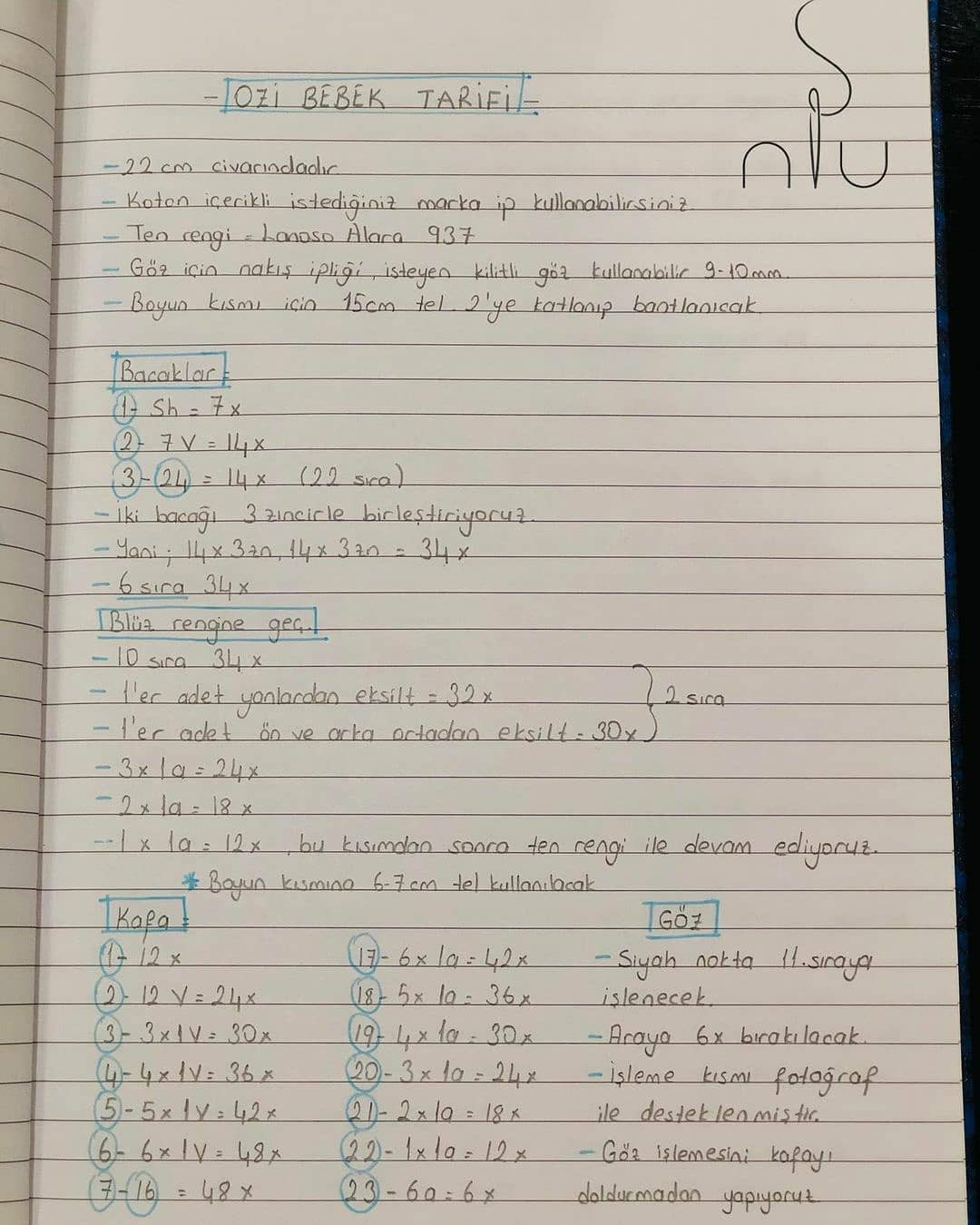 Özgür Bebek Örgü Şeması
