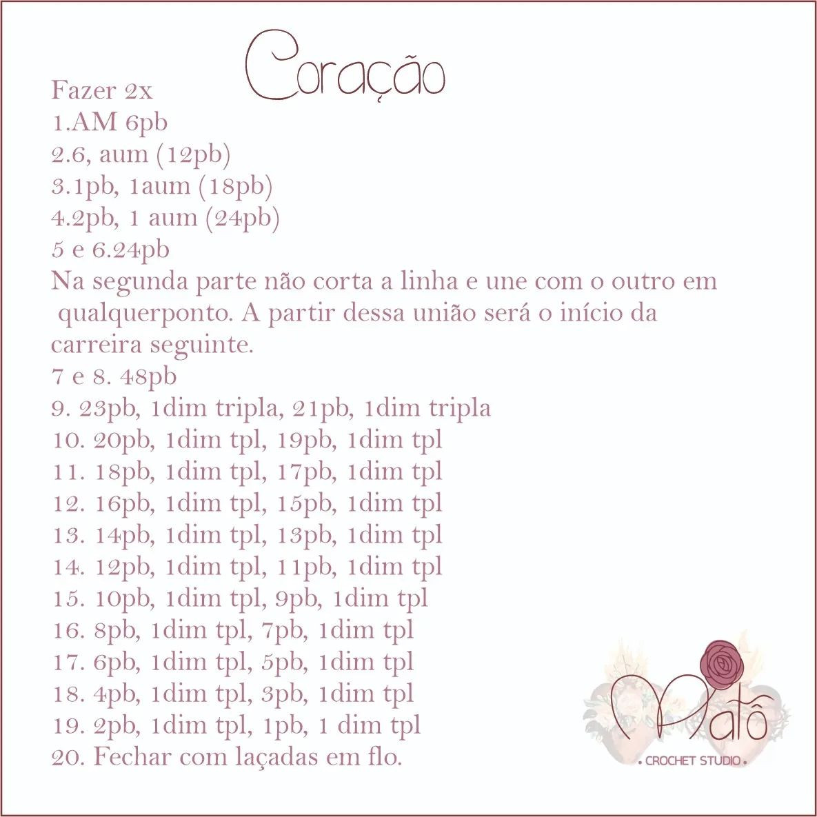 Padrão Grátis: Amigurumis de Sagrado Coração